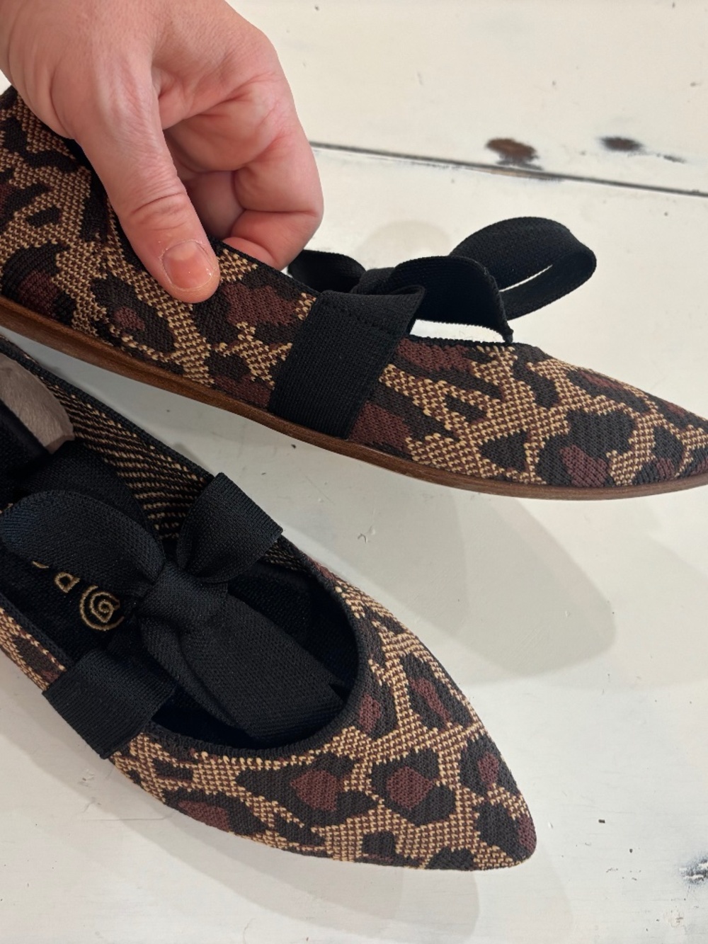 Rothy’s The Point Leopard Bow Flats Size 9